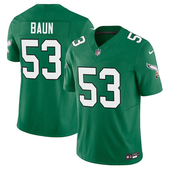 Men's Philadelphia Eagles #53 Zack Baun Kelly Green 2025 F.U.S.E. Vapor Untouchable Limited Football Stitched Jersey