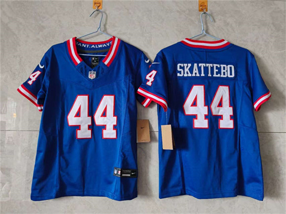 Women's New York Giants #44 Cam Skattebo Blue F.U.S.E. Throwback Limited Stitched Jersey(Run Small)