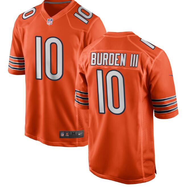 Men's Chicago Bears #10 Luther Burden III Orange Game Nike Jersey
