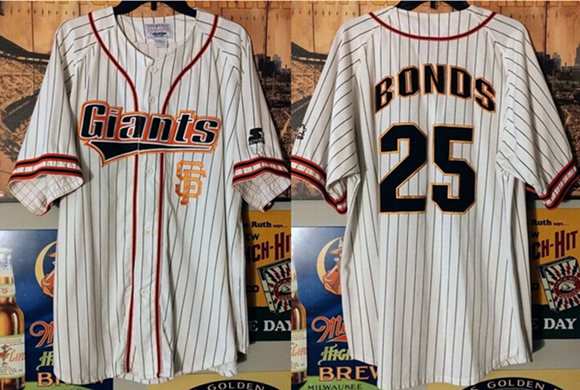 Men's San Francisco Giants #25 Barry Bonds White Limited Stitched Baseball Jersey