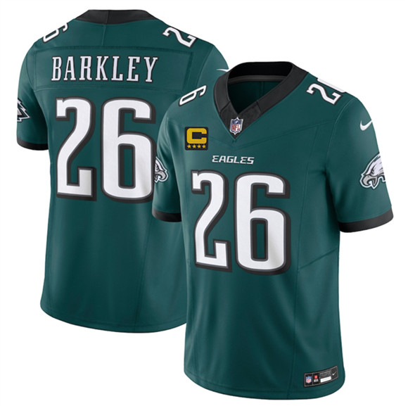 Men's Philadelphia Eagles #26 Saquon Barkley Green 2025 F.U.S.E. With 4-Star C Patch Vapor Untouchable Limited Football Stitched Jersey