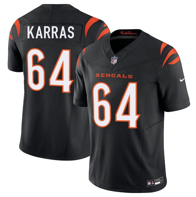 Men's Cincinnati Bengals #64 Ted Karras Black 2025 F.U.S.E. Vapor Untouchable Limited Stitched Football Jersey