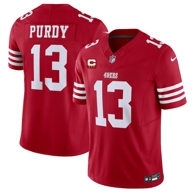 Men's San Francisco 49ers #13 Brock Purdy Red 2025 F.U.S.E. With 3-Star C Patch Vapor Untouchable Limited Stitched Football Jersey