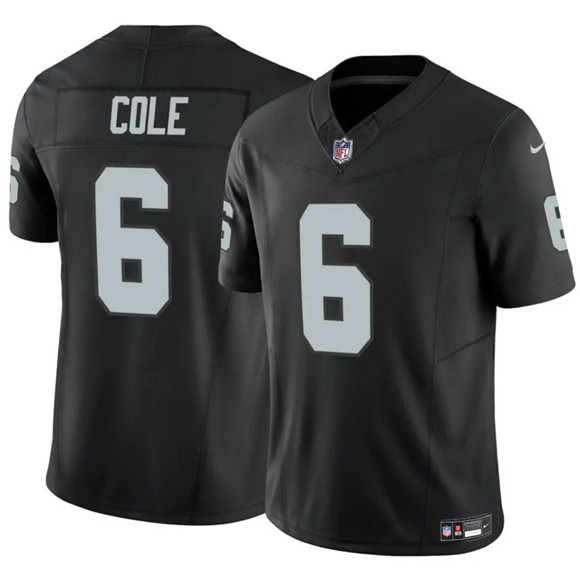 Men's Las Vegas Raiders #6 A.J. Cole Black 2025 F.U.S.E. Vapor Untouchable Limited Football Stitched Jersey