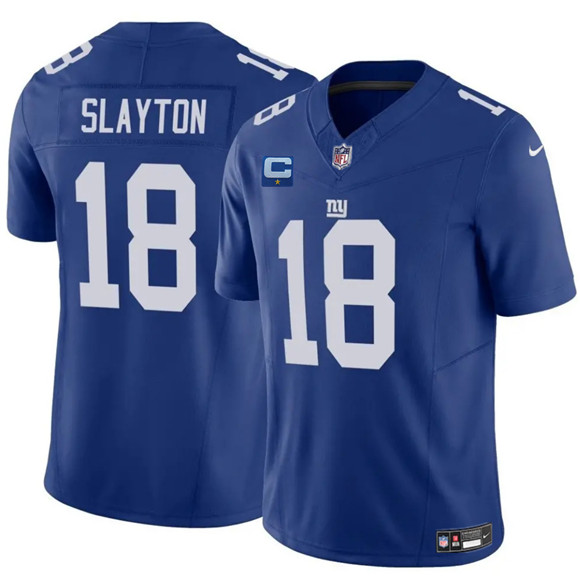 Men's New York Giants #18 Darius Slayton Blue 2025 F.U.S.E. With 1-Star C Patch Vapor Untouchable Limited Football Stitched Jersey