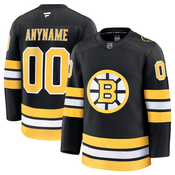 Men's Boston Bruins Active Player Custom Black 2025 Home Stitched Hockey Jersey