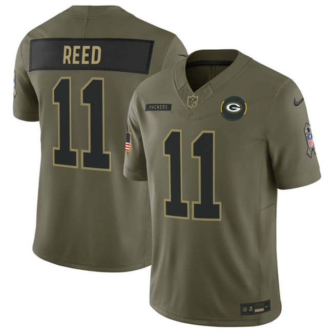 Men's Green Bay Packers #11 Jayden Reed Olive 2025 F.U.S.E. Salute to Service Limited Football Stitched Jersey