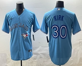 Men's Toronto Blue Jays #30 Alejandro Kirk Light Blue Cool Base Stitched Jersey