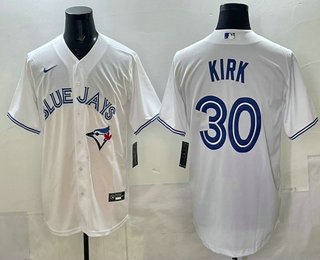 Men's Toronto Blue Jays #30 Alejandro Kirk White Cool Base Jersey