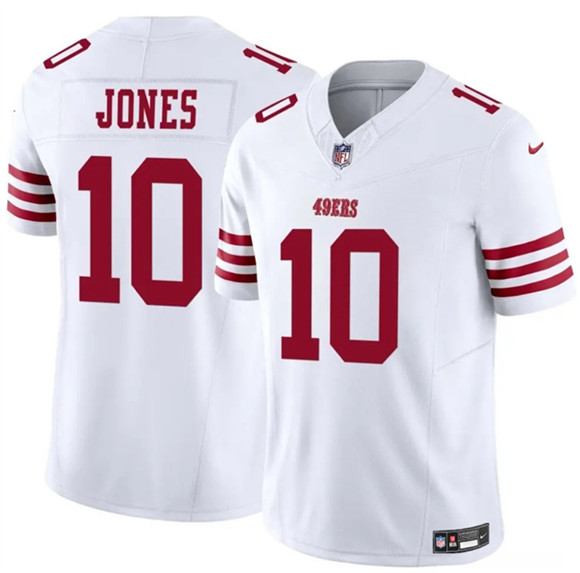 Men's San Francisco 49ers #10 Mac Jones White 2025 F.U.S.E. Vapor Untouchable Limited Football Stitched Jersey