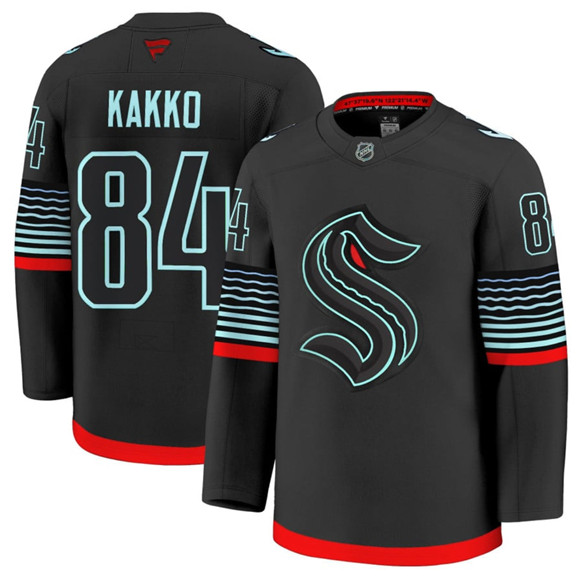 Men's Seattle Kraken #84 Kaapo Kakko Black Alternate Stitched Hockey Jersey