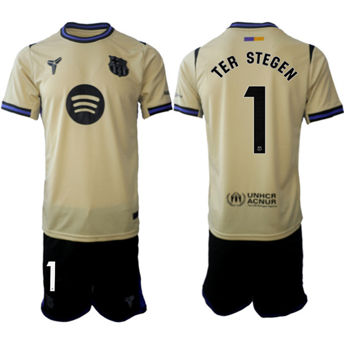 Men's Barcelona #1 TER STEGEN 2025-26 Away Suit Soccer Jerseys