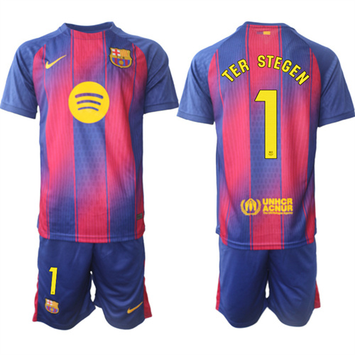 Men's Barcelona #1 TER STEGEN 2025-26 Home Red Suit Soccer Jerseys