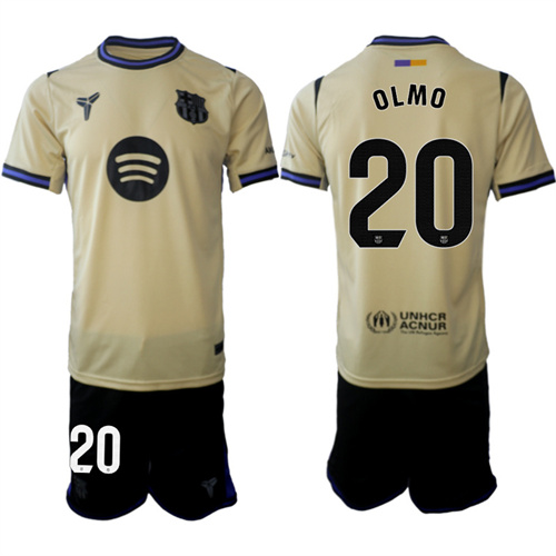 Men's Barcelona #20 OLMO 2025-26 Away Suit Soccer Jerseys