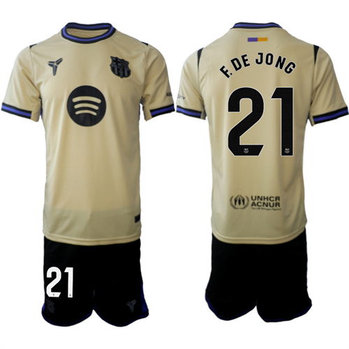 Men's Barcelona #21 F.DE JONG 2025-26 Away Suit Soccer Jerseys