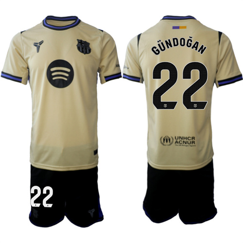 Men's Barcelona #22 GUNDOGAN 2025-26 Away Suit Soccer Jerseys