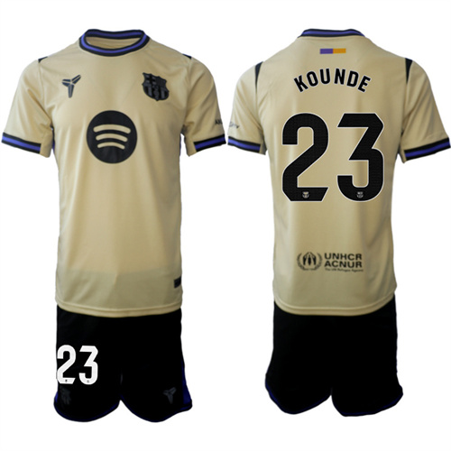 Men's Barcelona #23 KOUNDE 2025-26 Away Suit Soccer Jerseys
