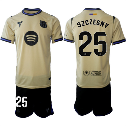 Men's Barcelona #25 SZCZESNY 2025-26 Away Suit Soccer Jerseys