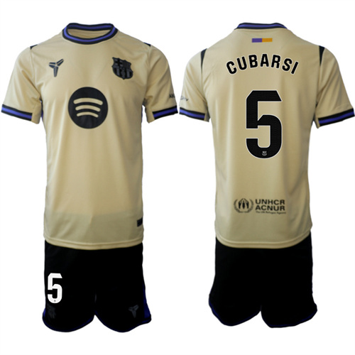 Men's Barcelona #5 CUBARSI 2025-26 Away Suit Soccer Jerseys