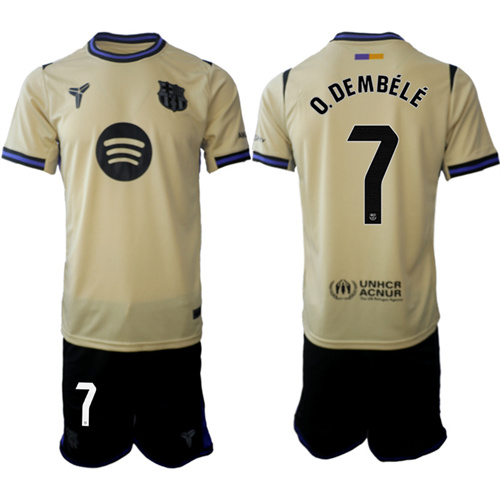 Men's Barcelona #7 O.DEMBELE 2025-26 Away Suit Soccer Jerseys