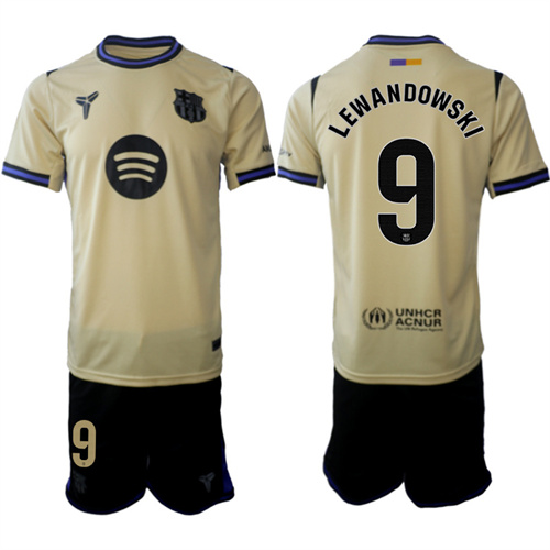 Men's Barcelona #9 LEWANDOWSKI 2025-26 Away Suit Soccer Jerseys