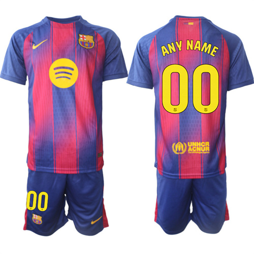 Men's Barcelona Custom 2025-26 Home Red Suit Soccer Jerseys