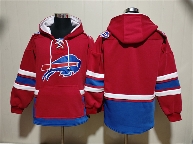 Men's Buffalo Bills Blank Red Ageless Must-Have Lace-Up Pullover Hoodie