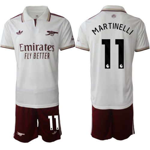 Men's Arsenal #11 MARTINELLI 2025-26 Away 2nd Suit Soccer Jerseys