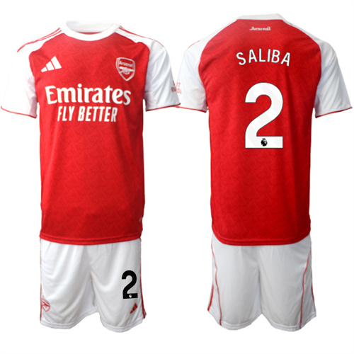 Men's Arsenal #2 SALIBA 2025-26 home Suit Soccer Jerseys
