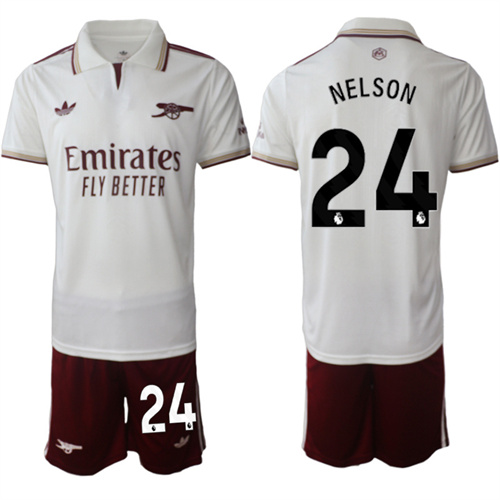 Men's Arsenal #24 NELSON 2025-26 Away 2nd Suit Soccer Jerseys