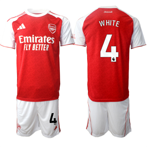 Men's Arsenal #4 WHITE 2025-26 home Suit Soccer Jerseys