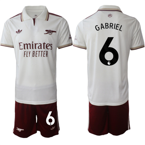 Men's Arsenal #6 GABRIEL 2025-26 Away 2nd Suit Soccer Jerseys