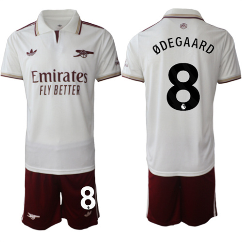 Men's Arsenal #8 ODEGAARD 2025-26 Away 2nd Suit Soccer Jerseys