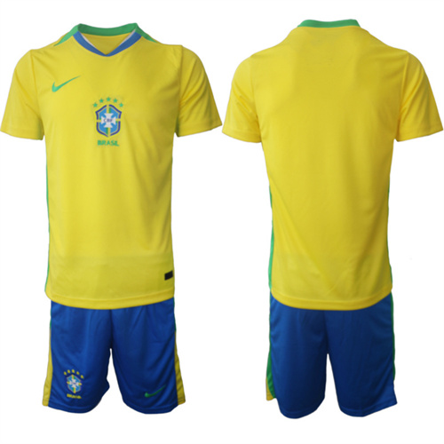 Men's Brazil Blank 2025-26 home Suit Soccer Jerseys