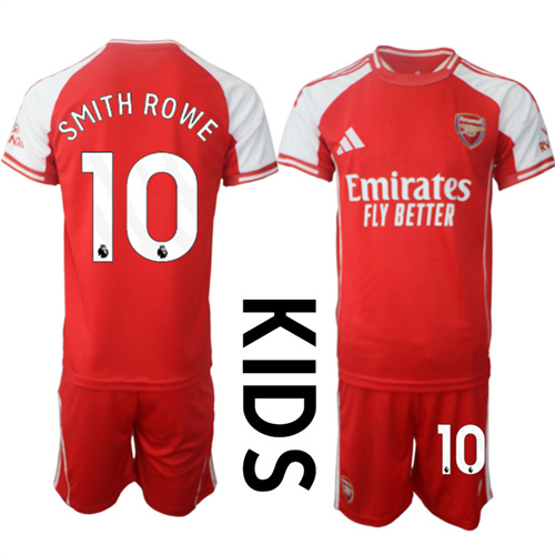 Youth Arsenal #10 SMITH ROWE 2025-26 home Kids Suit Soccer Jerseys