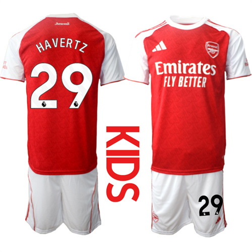 Youth Arsenal #29 HAVERTZ 2025-26 home Kids Suit Soccer Jerseys