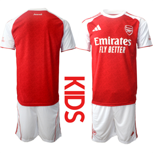 Youth Arsenal Blank 2025-26 home Kids Suit Soccer Jerseys