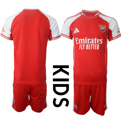 Youth Arsenal Blank 2025-26 home Kids Suit Soccer Jerseys