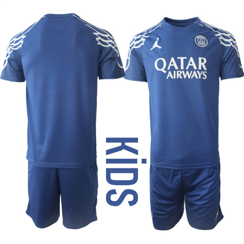 Youth Fourth Away Paris St Germain Jordan 2025-26 Kids Suit Soccer Jerseys