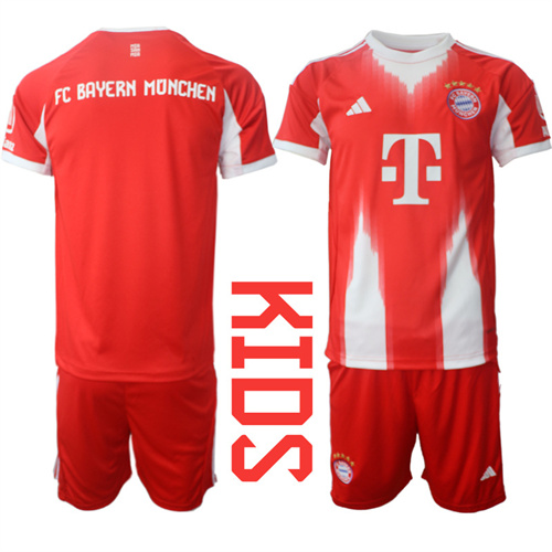 Youth Bayern München Blank 2025-26 home Kids Suit Soccer Jerseys