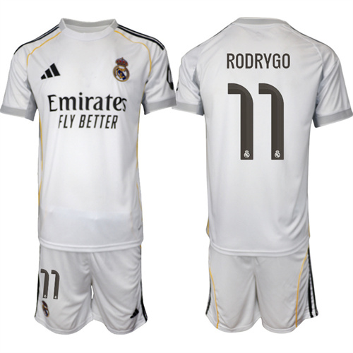 Men's Real Madrid #11 RODRYGO 2025-26 home Suit Soccer Jerseys