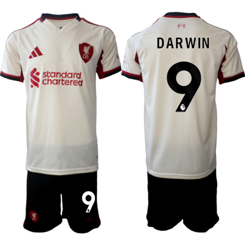 Men's Liverpool #9 DARWIN 2025-26 away Suit Soccer Jerseys