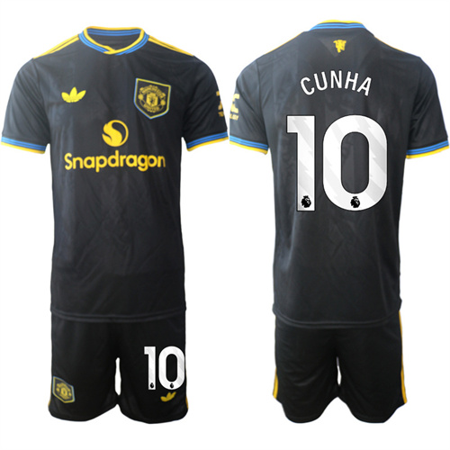 Men's Manchester United #10 CUNHA 2025-26 Away 2nd Suit Soccer Jerseys