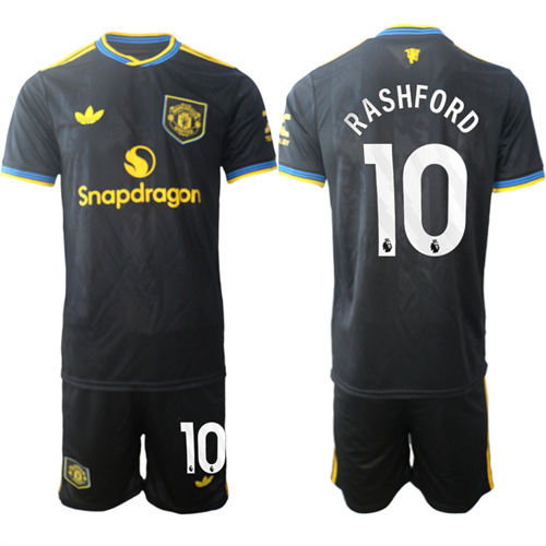 Men's Manchester United #10 RASHFORD 2025-26 Away 2nd Suit Soccer Jerseys
