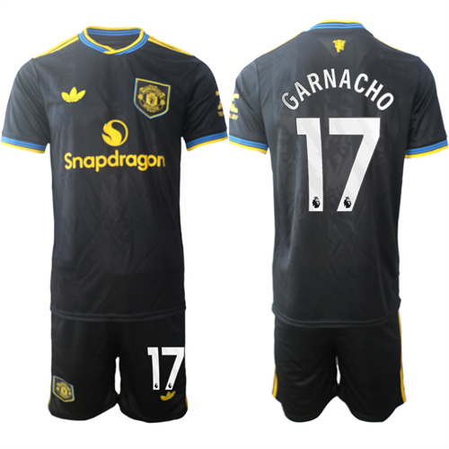 Men's Manchester United #17 GARNACHO 2025-26 Away 2nd Suit Soccer Jerseys