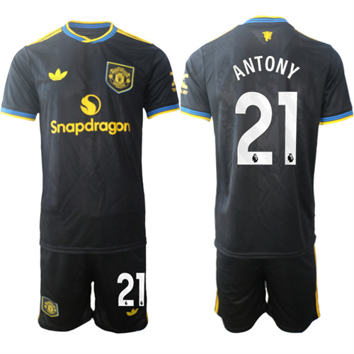 Men's Manchester United #21 ANTONY 2025-26 Away 2nd Suit Soccer Jerseys