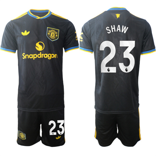 Men's Manchester United #23 SHAW 2025-26 Away 2nd Suit Soccer Jerseys