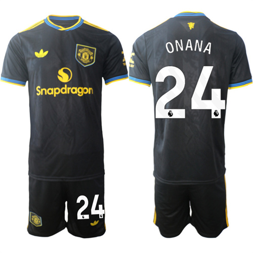 Men's Manchester United #24 ONANA 2025-26 Away 2nd Suit Soccer Jerseys