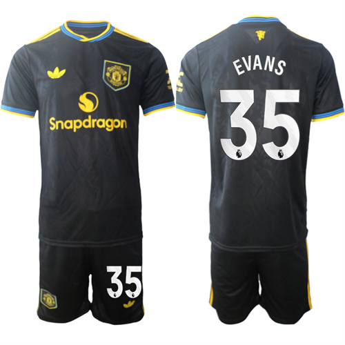 Men's Manchester United #35 EVANS 2025-26 Away 2nd Suit Soccer Jerseys