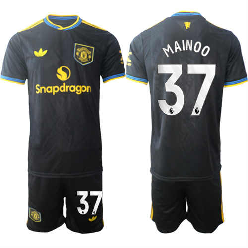 Men's Manchester United #37 MAINOO 2025-26 Away 2nd Suit Soccer Jerseys